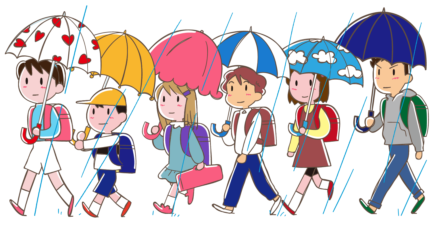 明日から傘さし登下校が始まります 津島市立西小学校